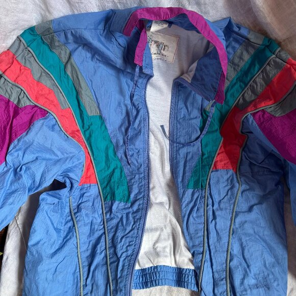 80s Vintage Kids Jacket Sz 14 (can fit XS women's frame) | Parachute Material - Picture 2 of 11